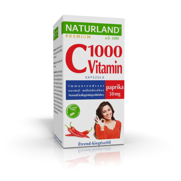 NATURLAND 1000 mg C-vitamin kapszula paprikával 40x